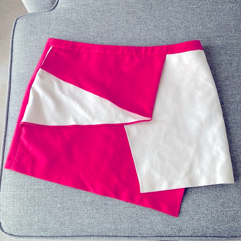 Pink and White Mini Skirt
